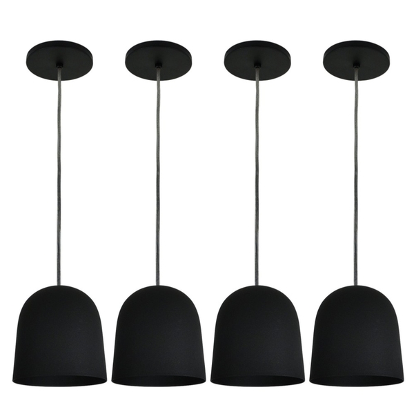 Pendente Premium Taça Preto Kit Com 4