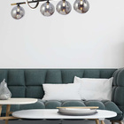 Pendente Preto Globos Fumê 120cm 5g9 Led 10w 3000k Bivolt 146