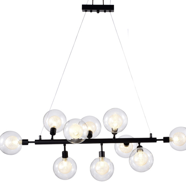 Pendente Preto Globos Transparente 95cm 10g9 14595-pl