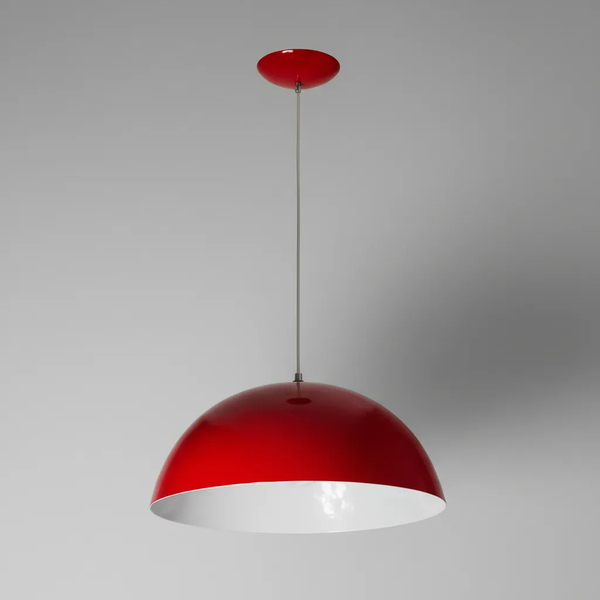 Pendente Pretoria Meia Lua Vermelho 38cm 1e27 Pd380/vm