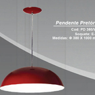 Pendente Pretoria Meia Lua Vermelho 38cm 1e27 Pd380/vm