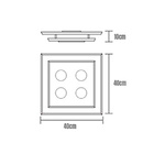 Pendente Quadrado Vidro Duplo Espelhado 40x40 cm para 4 Lâmpa