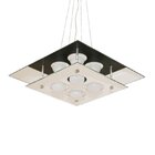 Pendente Quadrado Vidro Duplo Espelhado 40x40 cm para 4 Lâmpa