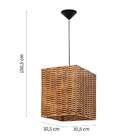 Pendente Quadratta Rattam Marrom