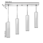 Pendente Quadruplo Tubo Cilindro Branco 30cm + Led 3k