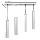 Pendente Quadruplo Tubo Cilindro Branco 50cm + Led 3k