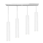 Pendente Quadruplo Tubo Cilindro Branco 50cm + Led 3k