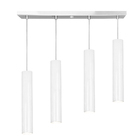 Pendente Quadruplo Tubo Cilindro Branco 50cm + Led 6k
