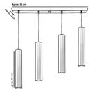 Pendente Quadruplo Tubo Cilindro Escovado 40cm + Led 6k