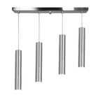 Pendente Quadruplo Tubo Cilindro Escovado 40cm + Led 6k