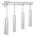 Pendente Quadruplo Tubo Cilindro Escovado 50cm + Led 3k