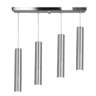 Pendente Quadruplo Tubo Cilindro Escovado 50cm + Led 3k