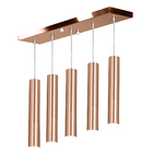 Pendente Quintuplo Tubo Cilindro New Cobre 50cm + Led 6k