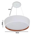 Pendente Ravena Branco E Cobre 4 Lampadas Tualux