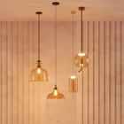 Pendente Redondo 1 Lâmpada Vidro Rose Gold Ágata Gmh