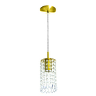 Pendente Redondo Clearcrillic Cristal Acrílico Dourado