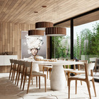 Pendente Redondo De Madeira Saruê Imbuia 60cm