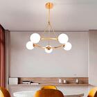 Pendente Redondo Dourado Com Globos Brancos 5g9 70cm