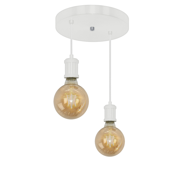 Pendente Redondo Duplo Tubo Gourmet Nordic Branco