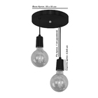 Pendente Redondo Duplo Tubo Gourmet Preto