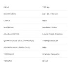 Pendente Redondo Em Madeira Para 4 Lâmpadas Navi Madelustre M