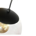 Pendente Redondo Esfera 35cm Preto Vidro Cristal 1 Lâmpada Ma