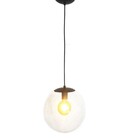 Pendente Redondo Esfera 35cm Preto Vidro Cristal 1 Lâmpada Ma