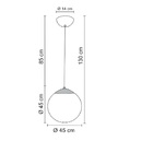 Pendente Redondo Esfera Grande 45cm Leitoso Madelustre