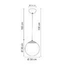 Pendente Redondo Esfera Pequeno 30cm Leitoso Madelustre