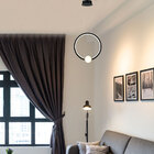 Pendente Redondo Preto Com Globo 35cm Led 20w 4000k Bivolt