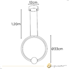 Pendente Redondo Preto Com Globo 35cm Led 20w 4000k Bivolt