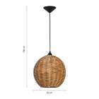 Pendente Redondo Rattam Marrom