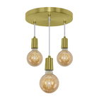 Pendente Redondo Triplo Tubo Gourmet Dourado