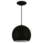 Pendente Redondo Vidro Bola Grande 20cm Preta