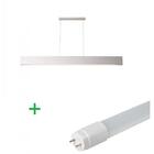 Pendente Retangular 125cm Branco E 1 Lâmpada Tuboled 18w