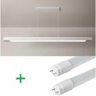 Pendente Retangular 125cm Branco E 2 Lâmpadas Tuboled 18w