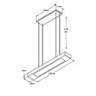 Pendente Retangular 125cm Branco E 2 Lâmpadas Tuboled 18w
