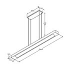 Pendente Retangular 125x5x10cm Arky Bella Italia