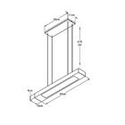 Pendente Retangular 65cm Branco E 2 Lâmpada Tuboled 9w 4000k
