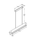 Pendente Retangular 65cm Preto E 1 Lâmpada Tuboled 9w 4000k