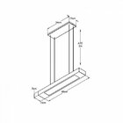 Pendente Retangular 65x5x10cm Arky Wood Bella Italia