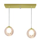 Pendente Retangular Duplo Dourado Harmony Bolinha Ambar