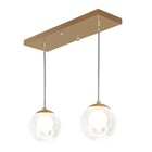 Pendente Retangular Duplo New Cobre Harmony Bolinha Vidro