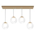 Pendente Retangular Quadruplo Newcobre Harmony Bolinha Vidro