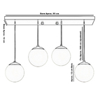 Pendente Retangular Quadruplo Preto Orby Bolinha Vidro