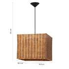 Pendente Retangular Rattam Marrom