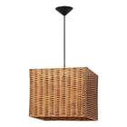 Pendente Retangular Rattam Marrom