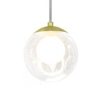 Pendente Retangular Triplo Dourado Harmony Bolinha Vidro