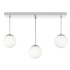 Pendente Retangular Triplo Escovado Orby Bolinha Vidro