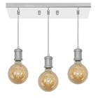 Pendente Retangular Triplo Tubo Gourmet Nordic Escovado